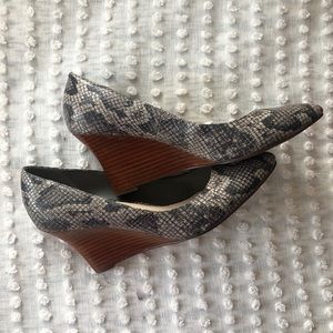 Cole Haan Grande OS snakeskin wedge heel
